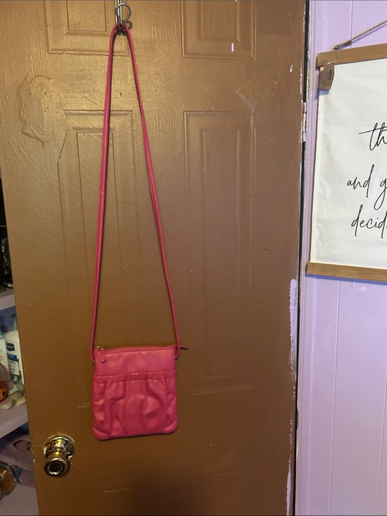 Ili New York Handbags - iLi Vibrant Pink Leather Crossbody Bag NWOT